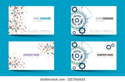 Creative double-sided business card template. Vector