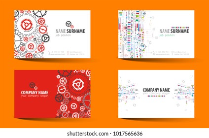 Creative double-sided business card template. Vector