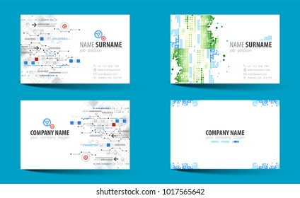 Creative double-sided business card template. Vector