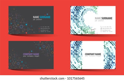 Creative double-sided business card template. Vector