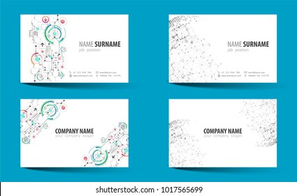 Creative double-sided business card template. Vector