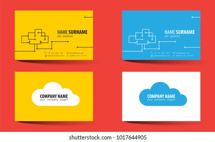 Creative double-sided business card template. Vector