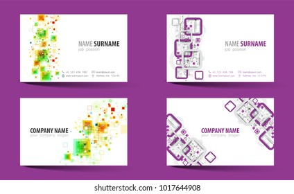 Creative double-sided business card template. Vector