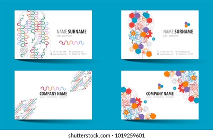 Creative double-sided business card template. Vector