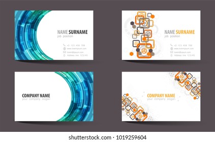 Creative double-sided business card template. Vector