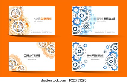Creative double-sided business card template. Vector