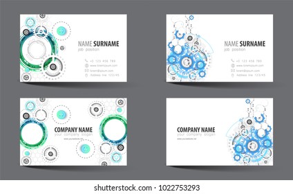 Creative double-sided business card template. Vector