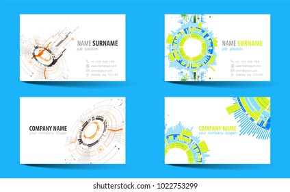 Creative double-sided business card template. Vector