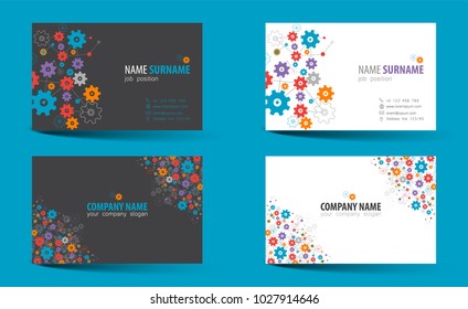 Creative double-sided business card template. Vector