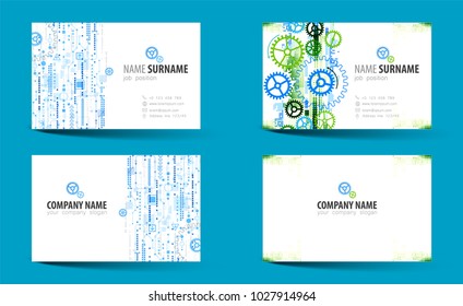 Creative double-sided business card template. Vector