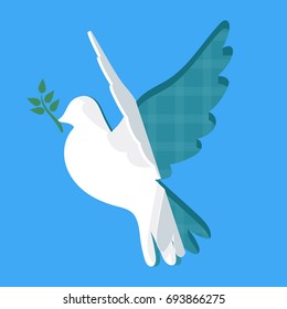 Creative Dove bird. Freedom design. Vector illustration