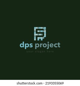 creative dps wordmark logo design vector templete