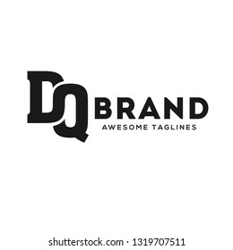 creative DQ letter monogram strong and bold  logo vector concept