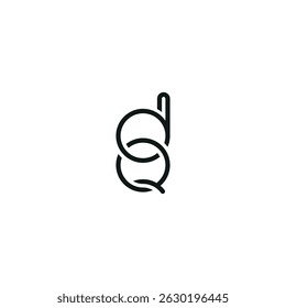Diseño creativo del logotipo de la letra de DQ QD con estilo minimalista moderno.