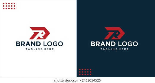 Espacio negativo, Inspiración de diseño, Ilustración, Vector, Creativo DR Letter Logo