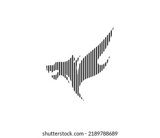 Creative Dragon Logo Design Template. Line art Vector Illustration on White Background.