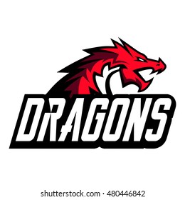 Creative dragon logo template. Sport mascot design. 