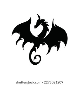 Creative dragon vector art illustration.