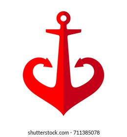 Creative drawing of the anchor. Logo of the city of Odessa (Ukraine). Vector 