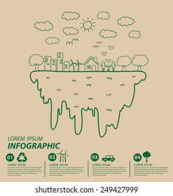 Creative drawing ecology concept. Vector illustration.