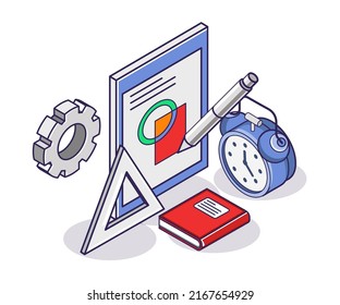 Dibujo creativo en el tablero con un reloj despertador como recordatorio
