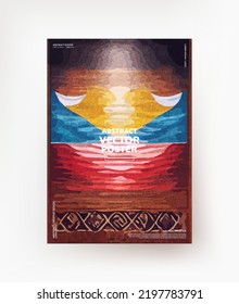 Creative drawing in Polynesian style. For flyers, covers, posters, banners. Vector.