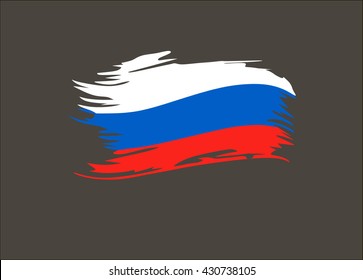 The creative drawn flag of Russia