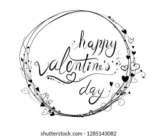 creative drawn hands made happy valentine day text lovely card ,happy valentine day ,elements,flyers, invitation,brochure, banners,posters,white background
