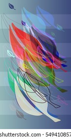 creative dream above motion, leaf vector background of contrasting movement