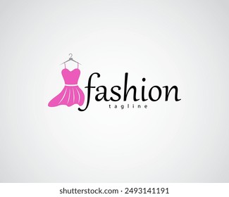 creative dress hanging on a hanger logo design