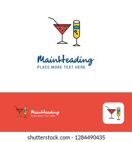 Creative Drinks Logo Design. Flat color Logo place for Tagline. Vector Illustration
