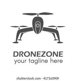 Creative drone logo. Perfect for design elements, badges and labels. Copter