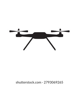 Creative drone photography vector illustration with camera quadcopter capturing aerial landscape images