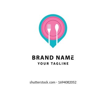 Creative drop food logo, business template vector icon