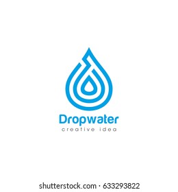 Plantilla de diseño del logotipo de Creative Drop Water Concept