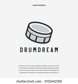 Creative drum icon logo design vector illustration. pin location logo design color editable