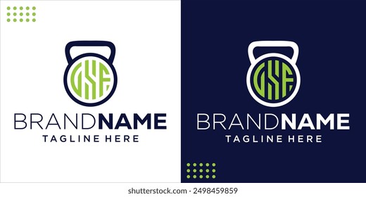 Creative DSF Letter Logo With Kettlebell, Design Inspiration, Illustration, Vector