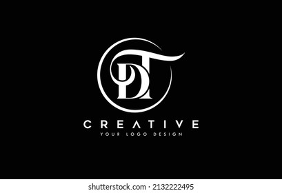 Creative DT, TD, letra inicial modelo de diseño de logotipo de negocios de monograma, plantilla de vector de vector 
