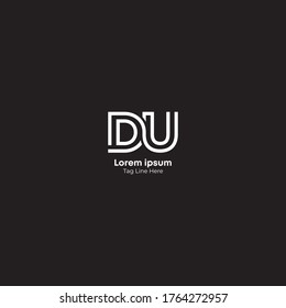 Creative DU letter logo design.