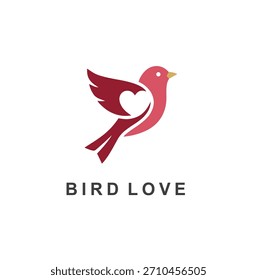 Creative dual-face human profile logo with a heart-shaped tree and two lovebirds at the center, symbolizing connection and nature.