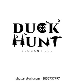 Creative Duck hunt letter mark logo vector illustration design, famous creative letter mark symbol template