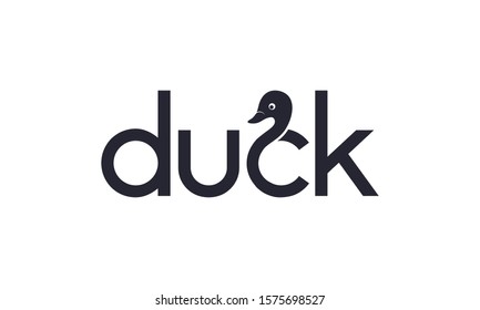 Creative duck for logo design concept on white background