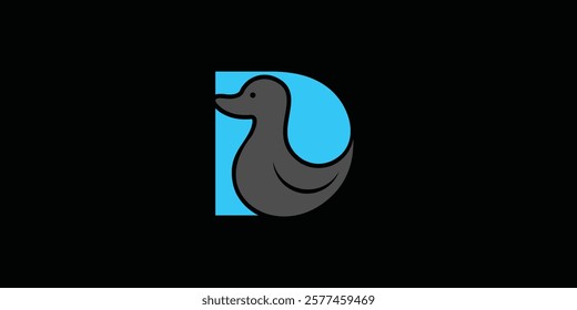 creative duck logo wth simple concept