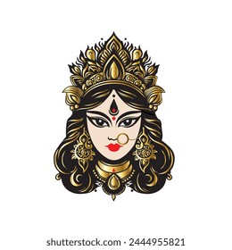 Creative durga vector art illustration.