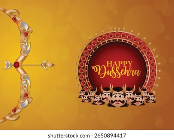 Fundo de dussehra criativo com seta e arco realistas