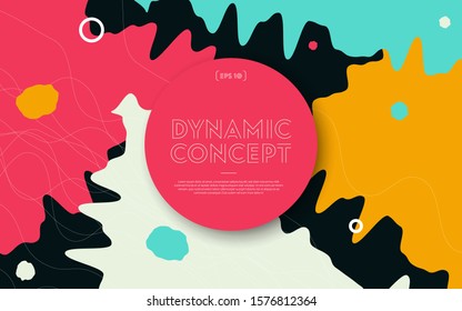 Creative dynamic geometric colorful bright background with patterns. Collage. Design for prints, posters, cards, etc. Vector EPS.