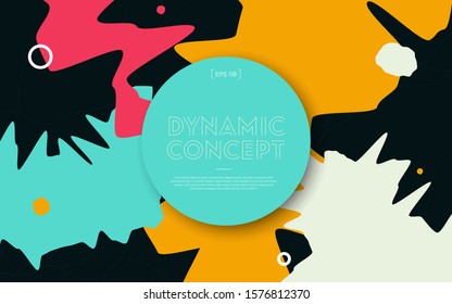 Creative dynamic geometric colorful bright background with patterns. Collage. Design for prints, posters, cards, etc. Vector EPS.