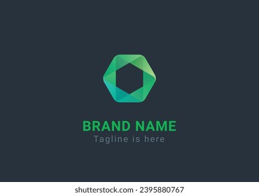 Creative Dynamic Hexagon logo. Colorful Teamwork Technology logo. Geometric, Origami logo. Design studio logo