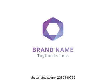 Creative Dynamic Hexagon logo. Colorful Teamwork Technology logo. Geometric, Origami logo. Design studio logo