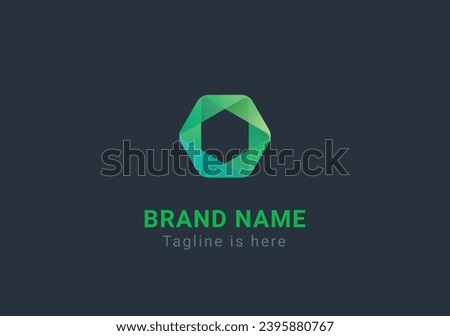 Creative Dynamic Hexagon logo. Colorful Teamwork Technology logo. Geometric, Origami logo. Design studio logo